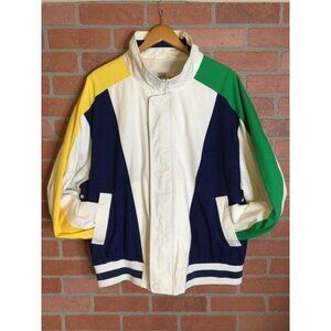 Vintage Towne by London Fog Color Block Nautical Jacket Size XL Varsity Style